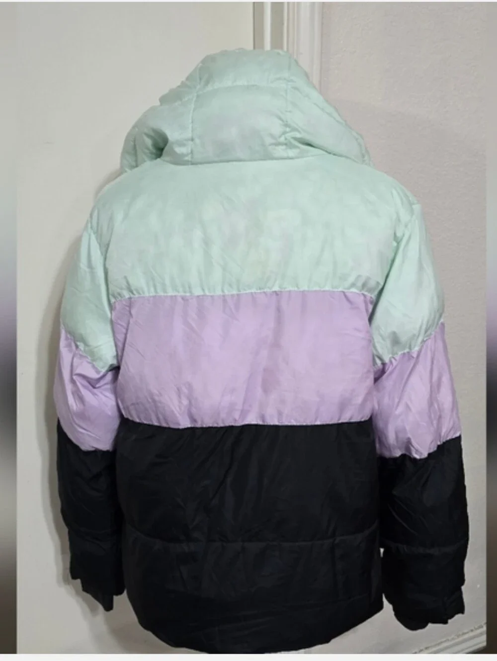 all in motion Mint, Lavender & Black Colorblock Puffer Jacket